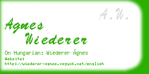 agnes wiederer business card
